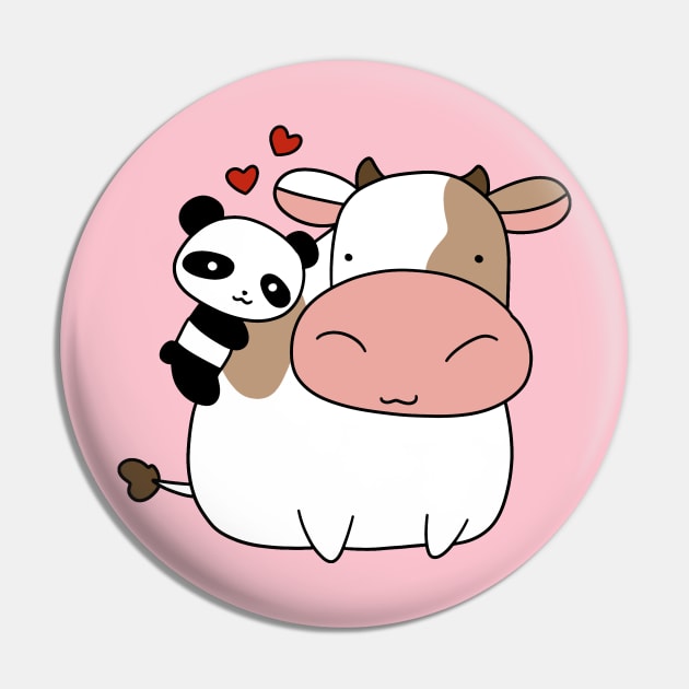 Panda Loves Cow Pin by saradaboru