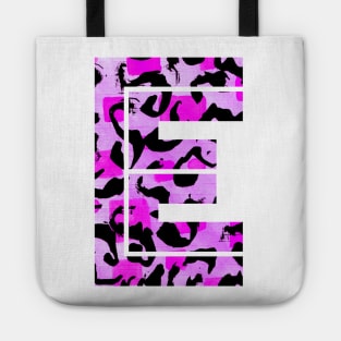 Abstract Letter E Watercolour Leopard Print Alphabet Tote