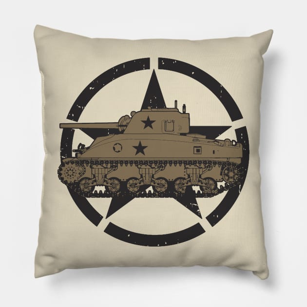 M4 Sherman | World War 2 Vehicle Pillow by Distant War