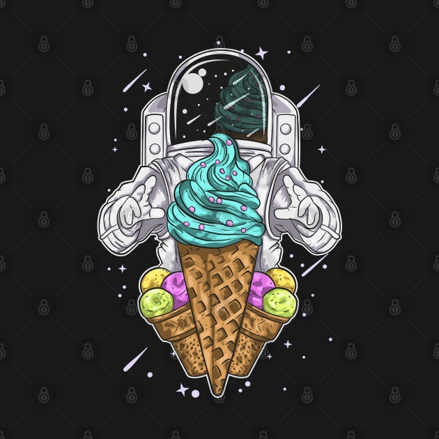 astronaut with ice cream by PaperHead