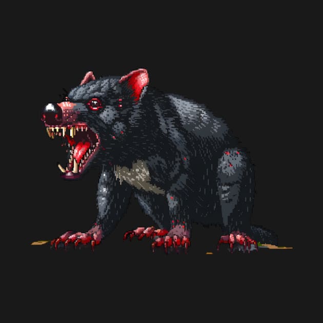 Pixelated Tasmanian Devil Artistry by Animal Sphere