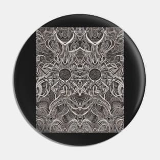 Grayscale Aesthetic Fractal Artwork - Black and White Abstract Artwork Pin