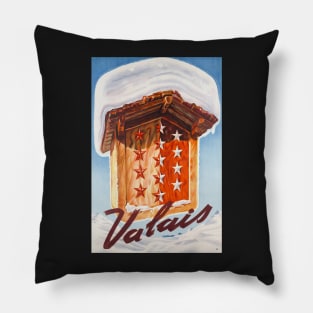 Valais, Switzerland, Ski Poster Pillow