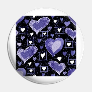 Very Peri Purple Violet Heart Pattern Pin