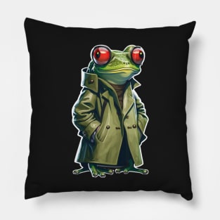 Frog in a coat Pillow