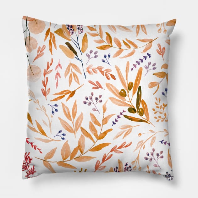 Eucalyptus Autumn Pillow by AnisIllustration