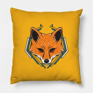 Fox Head Geometric Pillow