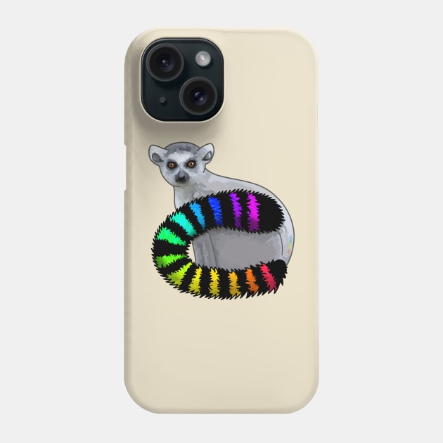 Rainbow Lemur Phone Case by Art by Veya