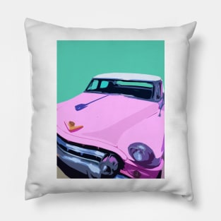 Pink Retro Car Pillow