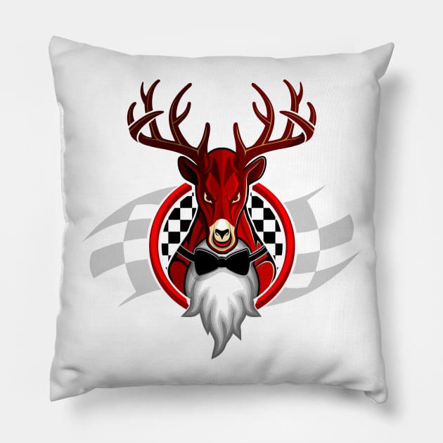 Racing Elk Pillow by michony