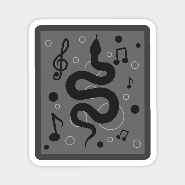 "Snake Melody: A Harmonious Dance of Mystery and Melody" Magnet by Shinwys22 