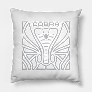 Cobra Hood Art (Silver on White) Pillow