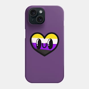 Cute heart with non-binary flag colors Phone Case