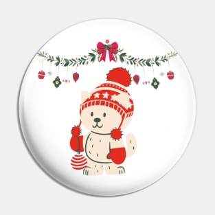 Merry Christmas teddy Pin