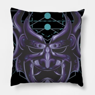 DEMON MASK SACRED GEOMETRY Pillow