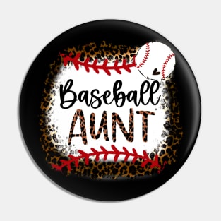Baseball Aunt Leopard   Baseball Aunt Pin