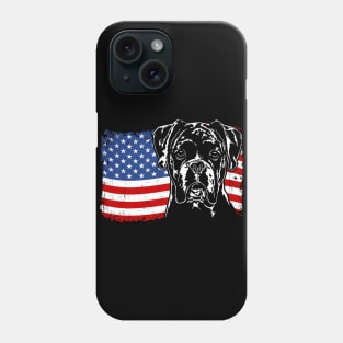 Proud Boxer Dog American Flag patriotic dog Phone Case