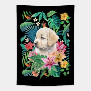 Tropical Golden Retriever Puppy 4 Tapestry