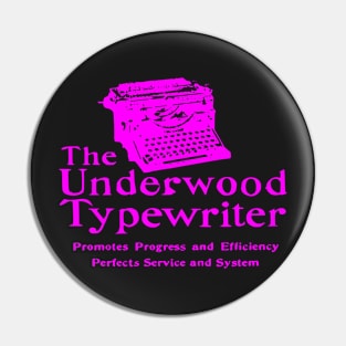 Old Ad Underwood Manual Typewriter Vintage Fuchsia Pin