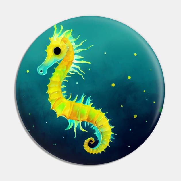 Yellow Seahorse Pin by fistikci