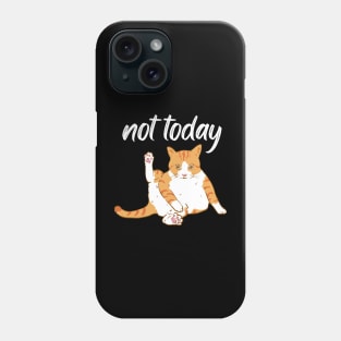 Lazy Cat Nope not Today funny sarcastic messages sayings and quotes Phone Case