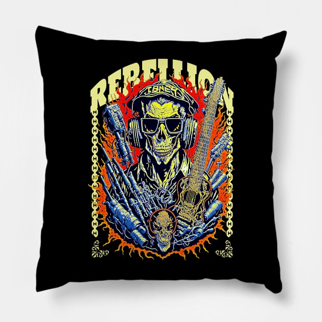 ROCK & ROLL TECHNO PUNK GUITAR Pillow by EBAN