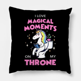 Magical Moments on Throne Unicorn Reading Book in Toilet Pillow