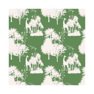 Green Backround Safari Toile T-Shirt