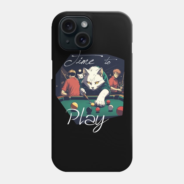 Cat Playing Pool Phone Case by ArtRoute02