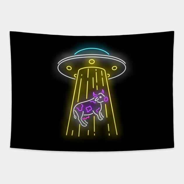 UFO Abduction , Alien UFO , Aliens Tapestry by Utopia Shop