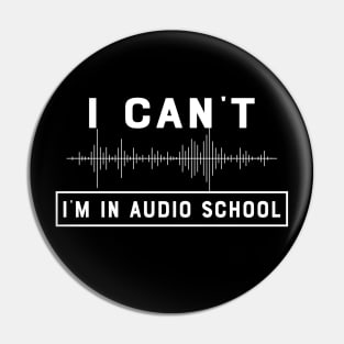 Audio School Student - I can't I'm in audio school Pin