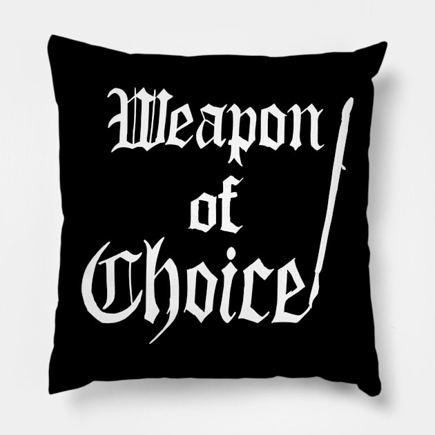 weapon of choice Pillow by Oluwa290