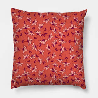 Red Floral Pattern Pillow