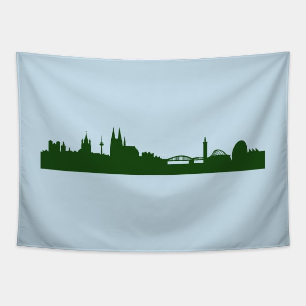 COLOGNE Skyline in forest green Tapestry by 44spaces