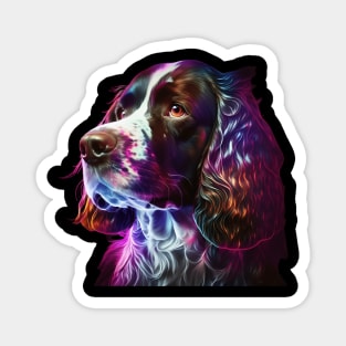 Neon English Springer Spaniel Dog Magnet