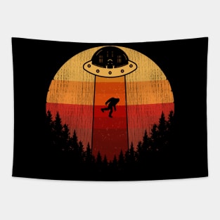 Bigfoot Ufo Abduction Tapestry