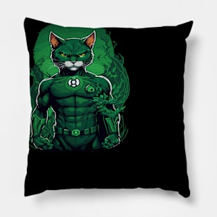 Green cat Pillow