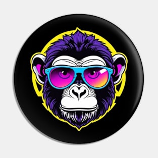 Cool Neon Monkey (Small Version) Pin