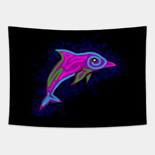 Purple Swirl Dolphin Tapestry