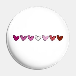 Lesbian hearts flag Pin