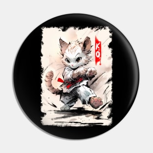 Karate cute tiger Pin