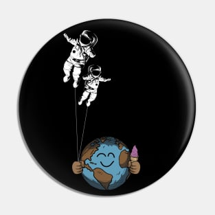 Astronaut Baloons of Earth Pin