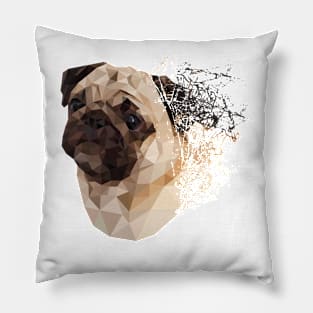 Pug Shattered Designer T-Shirt for Dog Lovers Pillow