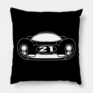 Ferrari 330 Le Mans 67 White Outline Pillow