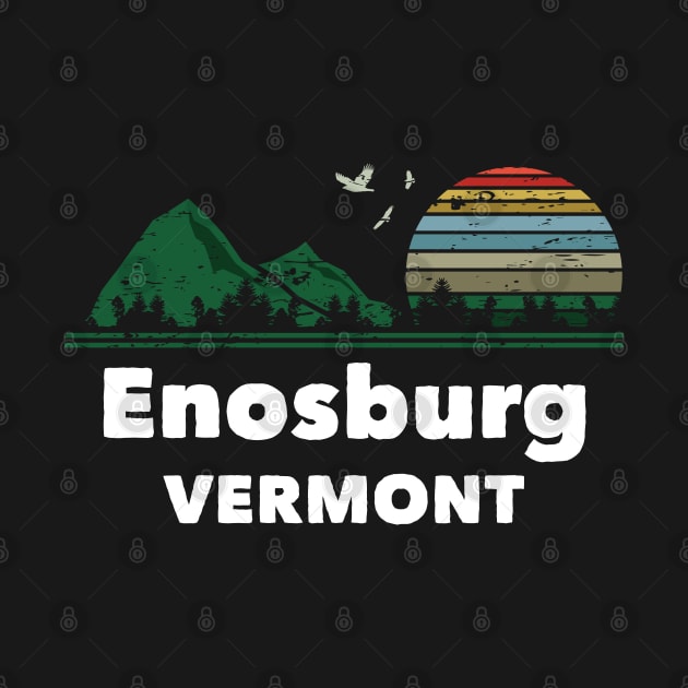 Mountain Sunset Flying Birds Outdoor Enosburg Vermont by greenrepublicmerch