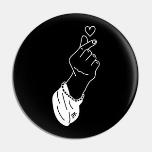 BTS Jungkook hand heart sign Kpop Pin