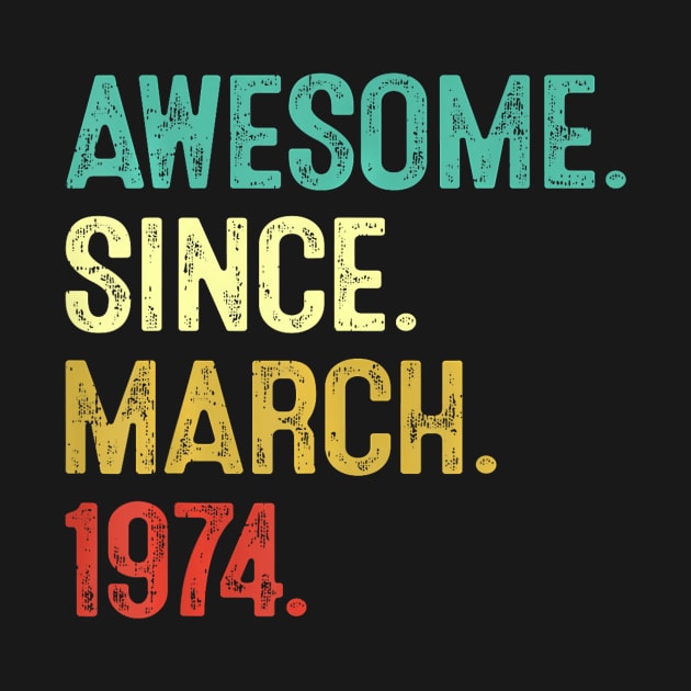 50 Year Old Awesome Since March 1974 50Th Birthday by Zoe Hill Autism