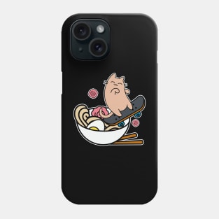 Ramen Bowl Skater Cat Skateboarding Bowl Cool cArtoon Phone Case