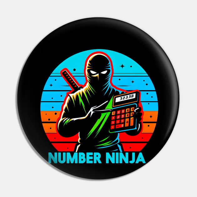 Number Ninja Funny gift for Accountant Pin by T-shirt US