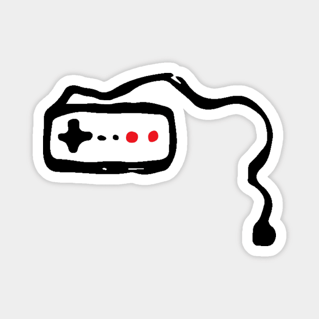 Video Game Controller Doodle Black Magnet by Mijumi Doodles